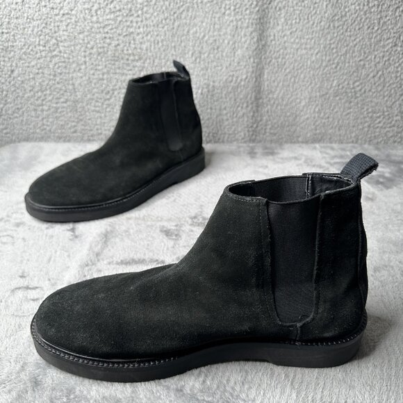 Zara Chelsea Boots Shoes Mens Size 43 US 10 Black Suede‎ Slip On Dress Casual - Picture 1 of 9